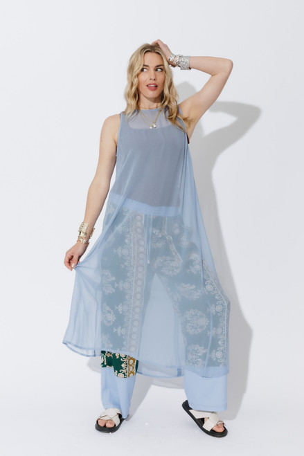Blue Chiffon A-Line Dress Blue Chiffon A-Line Dress