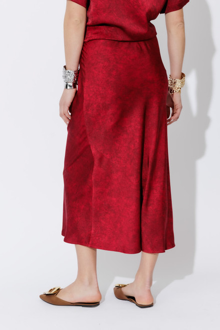 Red Belted Bias Skirt