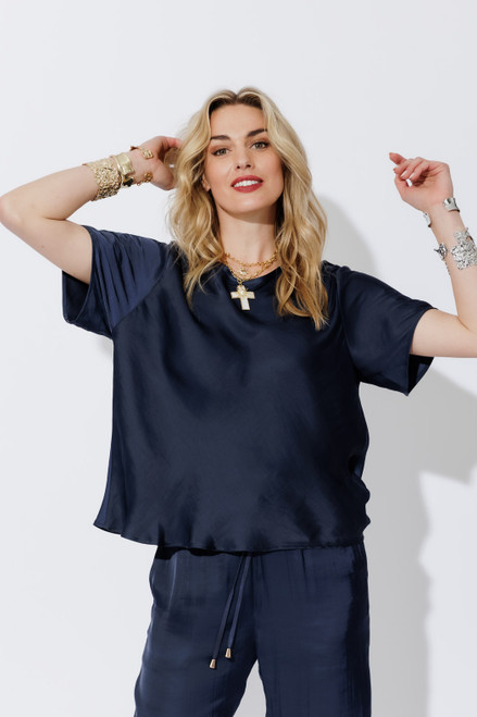 Navy Glow Bias T-Shirt