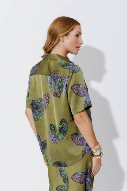 Olive Silky Pocket Shirt