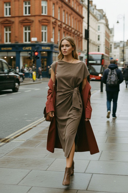 Vintage Mocha Cotton Harlow Dress