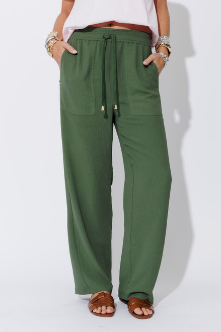 Khaki Ripple Pocket Pant
