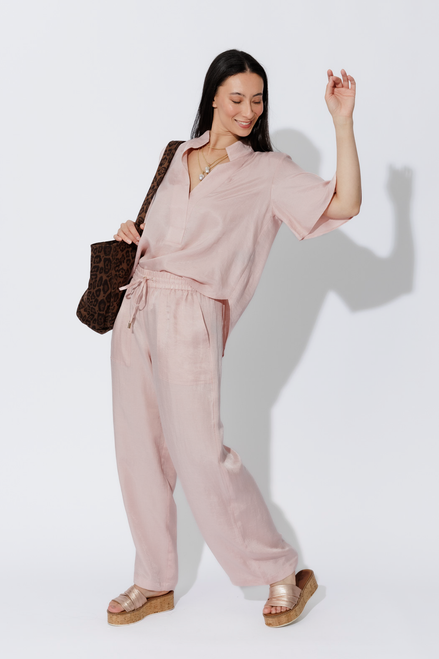 Pink Cupro/Linen Pant