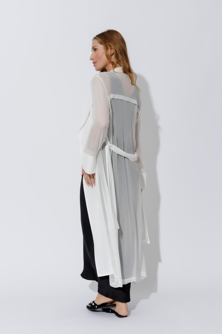 White Sheer Chiffon Trench
