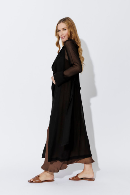 Black Sheer Chiffon Trench