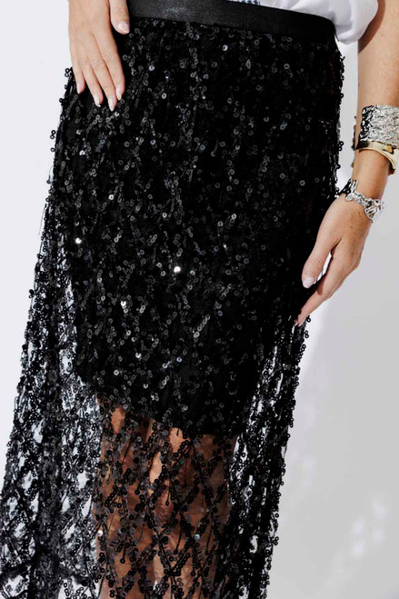 Black Sequin Diamond Skirt