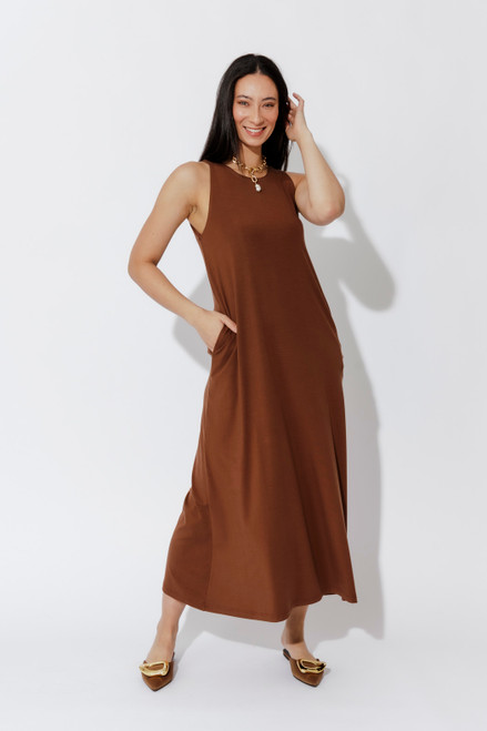 Brown Tencel Maxi Dress