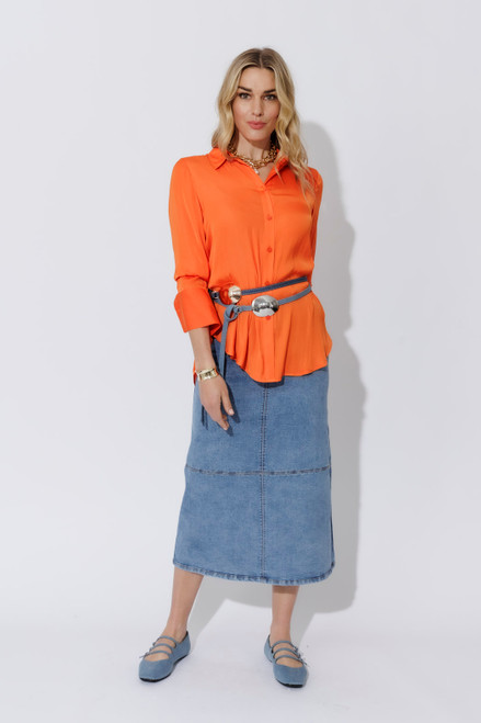 Orange Silky Asana Shirt