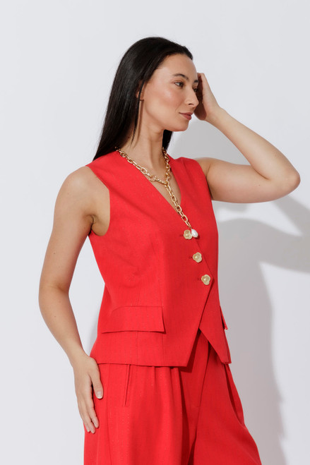 Red Pinstripe Sisca Vest