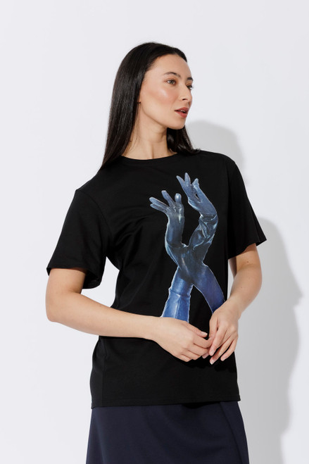 Black Glove Print T-Shirt