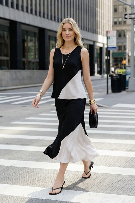 Black Contrast Bias Cami