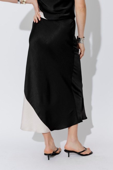 Black Contrast Bias Skirt