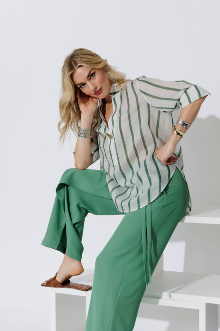 Green  Stripe Oversized Blogger Shirt