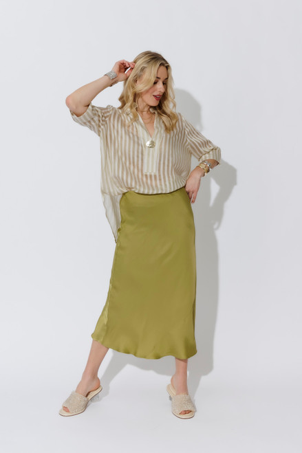 Ivory Stripe Oversized Blogger Shirt