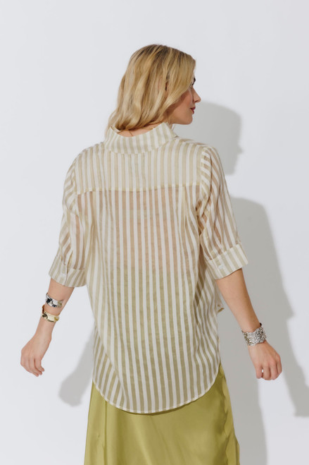Ivory Stripe Oversized Blogger Shirt