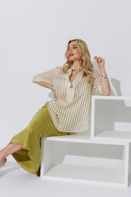 Ivory Stripe Oversized Blogger Shirt