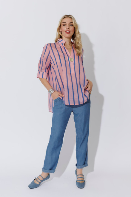 Blue/Pink Oversized Blogger Shirt