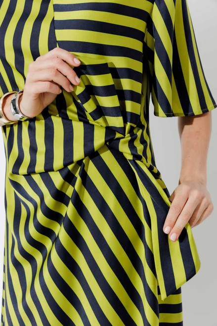 Navy/Chartreuse Fluted Harlow Dress