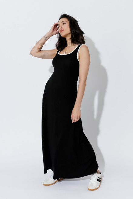 Black Tencel A-Line Dress