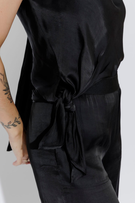 Black Scarf & Bias Cami Set