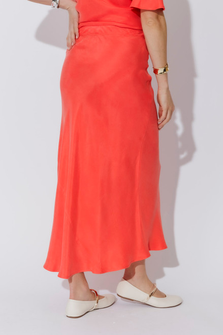 Orange Cupro Bias Skirt