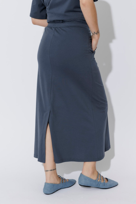 Navy Cotton Nautical Drawstring Skirt