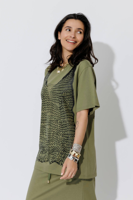 Khaki Cotton Nautical T-Shirt