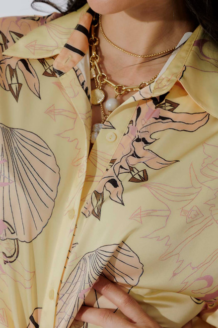 Yellow Shells Shirt Dress