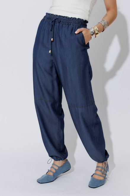 Dark Denim Tencel Shell Pant