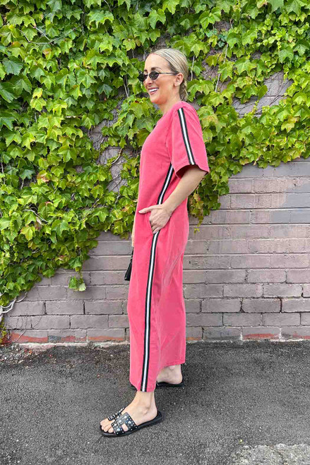 Red Washed Cotton Sport Dress