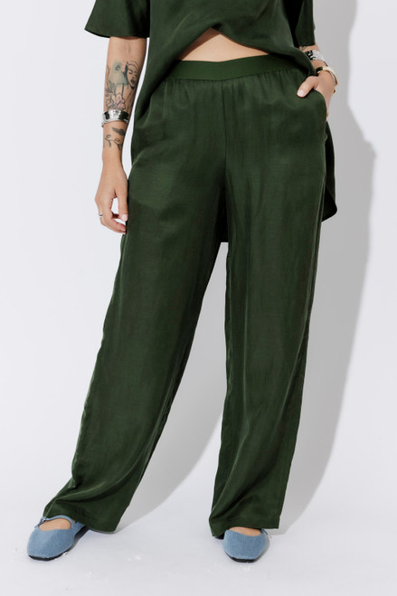 Forest Cupro/Linen Floaty Pant