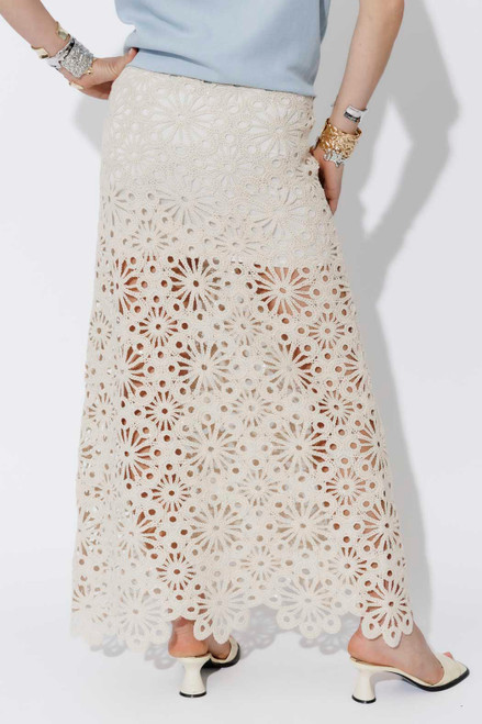 Ivory Luxe Cotton Crochet Skirt