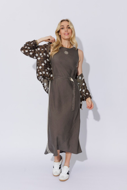 Pewter Washed Linen Bias Dress