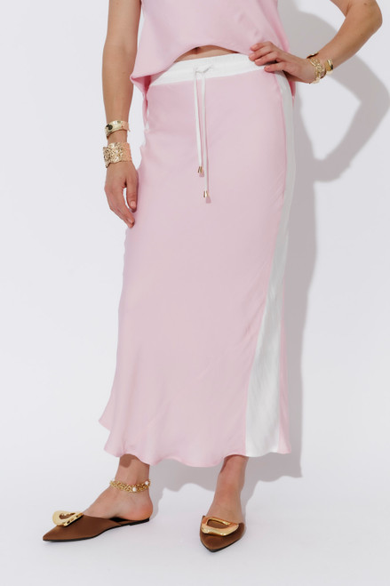 Pink Glow Bias Panel Skirt