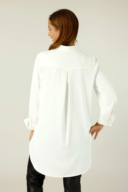 Ivory Soft Touch Cuffed Pocket Shirt