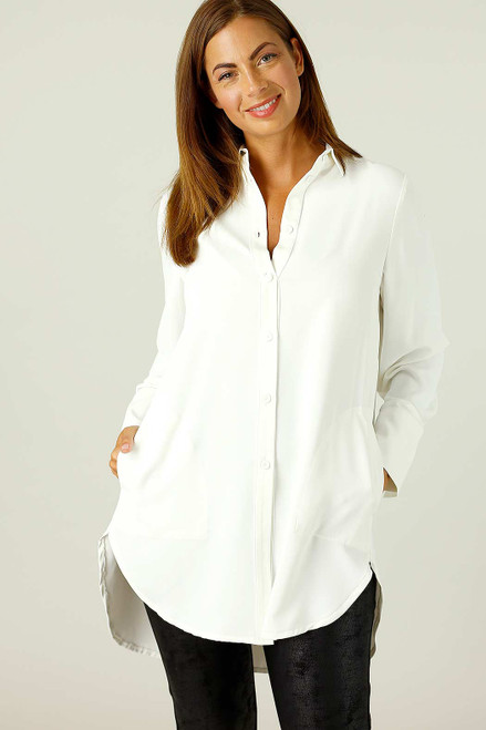 Ivory Soft Touch Cuffed Pocket Shirt