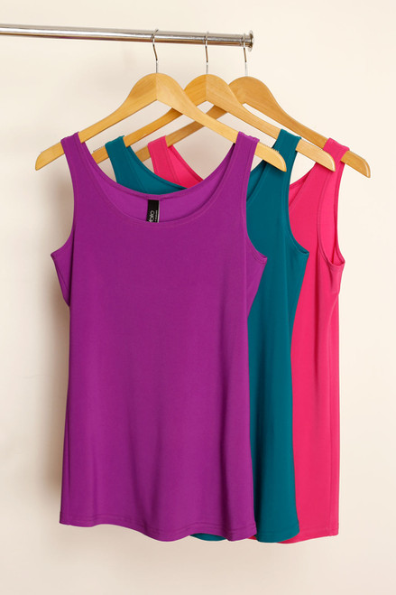 3 Pack 70cm Jersey Cami (Magenta, Jade & Pink) - SALE