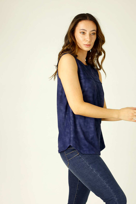 Navy Leatherette Matrix Cami - SALE