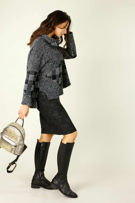 Charcoal Fur Turtle Neck