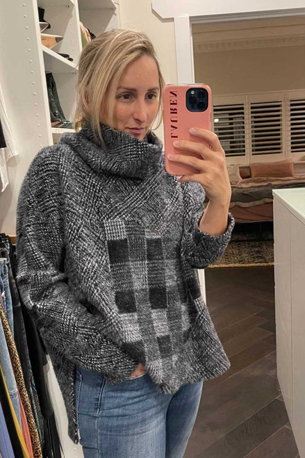 Charcoal Fur Turtle Neck
