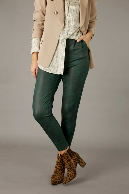 Forest Leatherette Slouch Pant