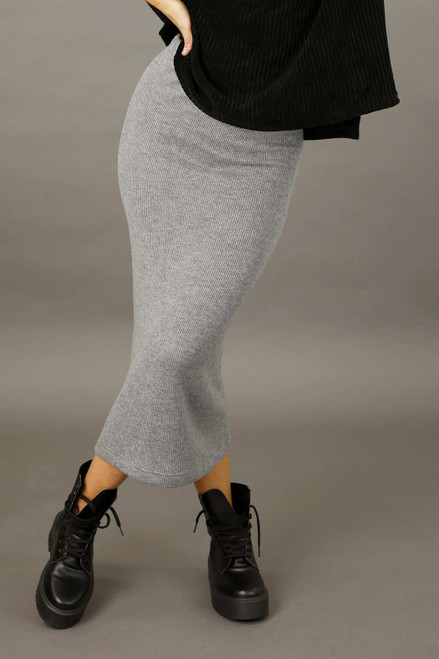 Grey Rib Lexi Skirt