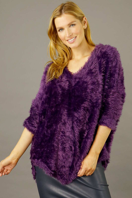 Purple Plush Vee Jumper