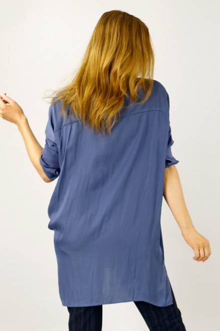 Chambray Seta Maxi Shirt - SALE