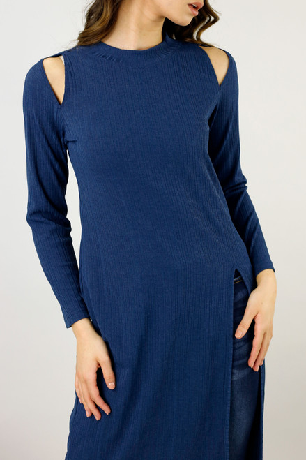 Navy Shan Rib Tunic - SALE