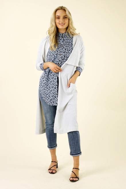 Silver Lurex Trench Cardi - SALE