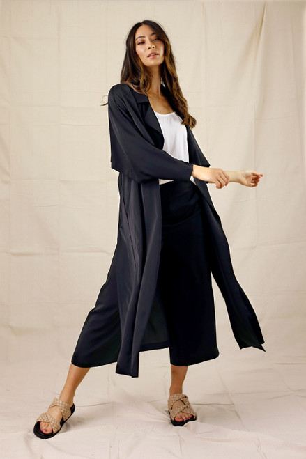 Black Soft Touch Trench - SALE