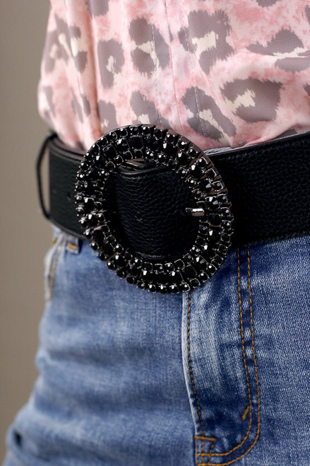 Black Diamante Belt