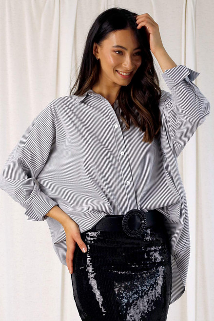 Grey Stripe Blake Shirt - SALE