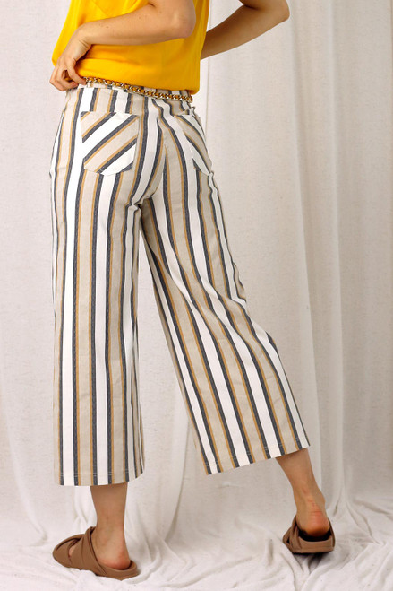 Mustard Stripe Bengaline Culotte - SALE